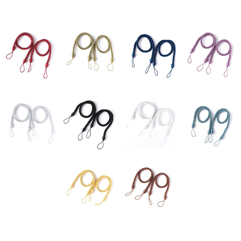 2 Pieces Home Hotel Polyester Curtain Holdback Living Room Bedroom Drape Tieback Decorative Holder Waved Rope Decor