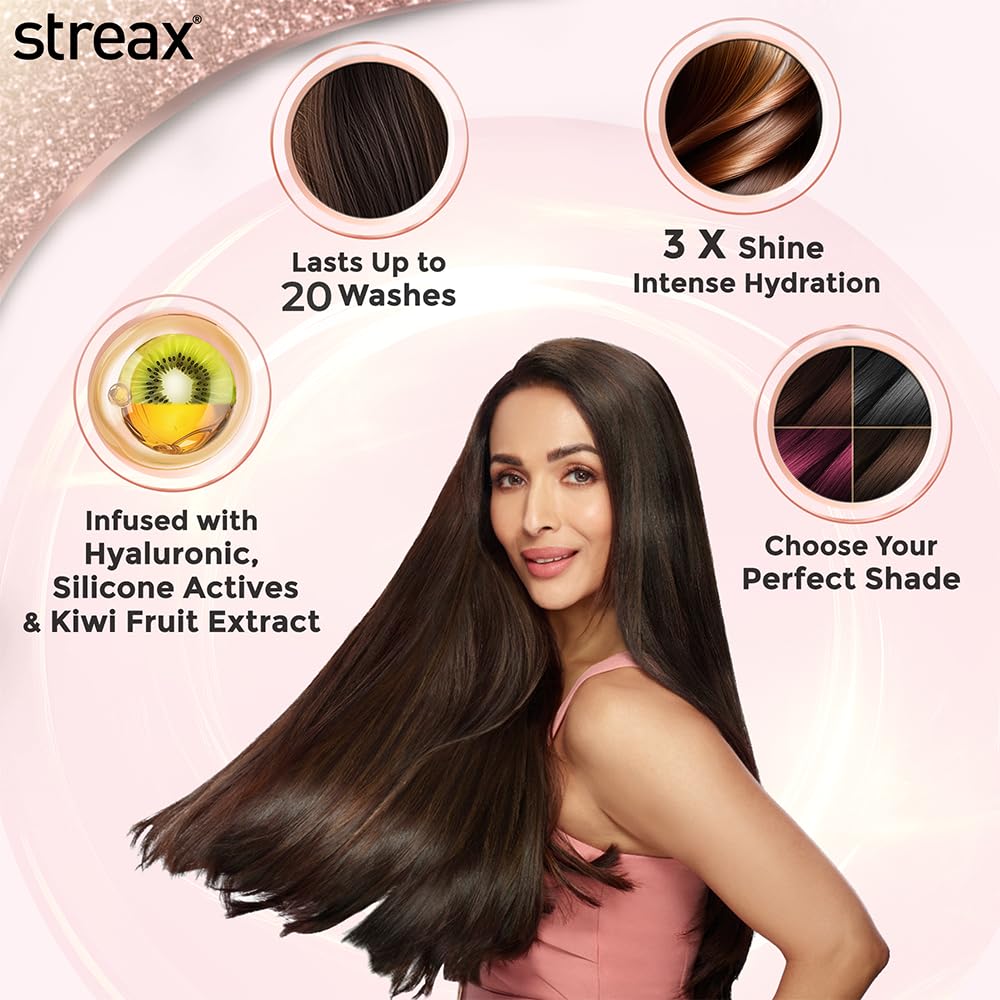 Streax Gel Hair Colour Natural Black 150ml Ammonia Free Permanent Hair Dye 100 Grey Coverage Long Lasting