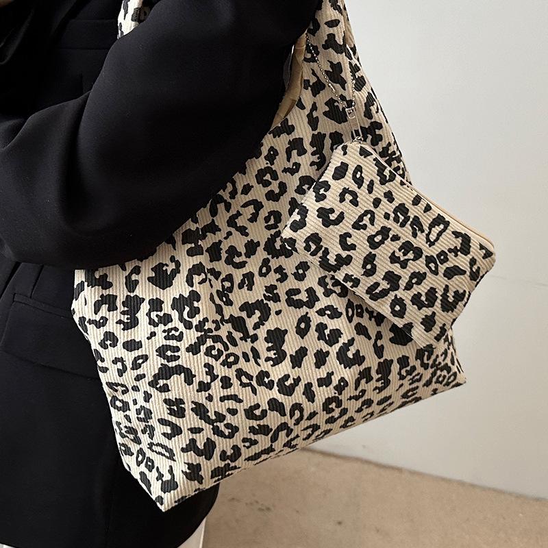 

Сумка-ведро, универсальная сумка-жилет в иностранном стиле, модная сумка-тоут с леопардовым принтом белый