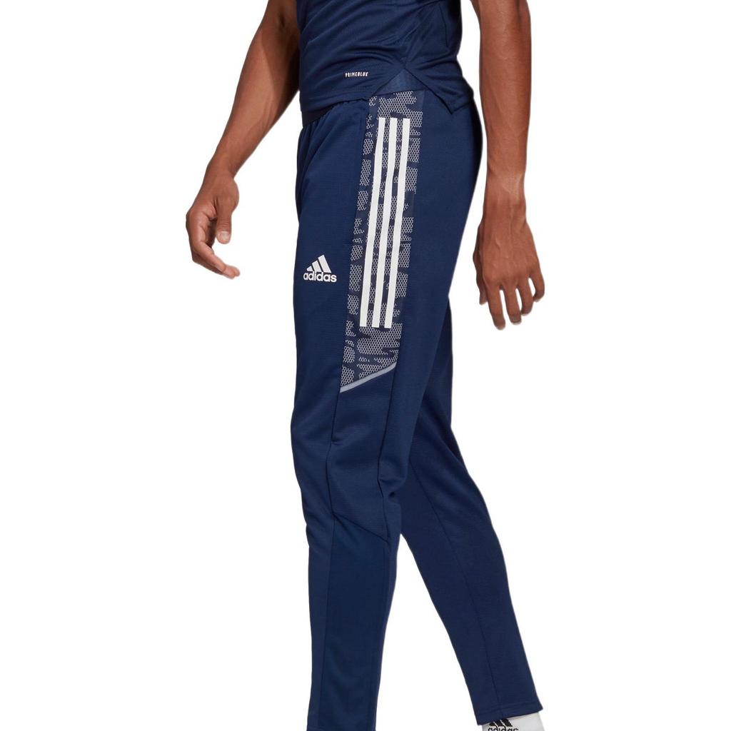 Adidas Knitted Sweatpants Men's Blue Moderate Straight Fit Pants GH7134