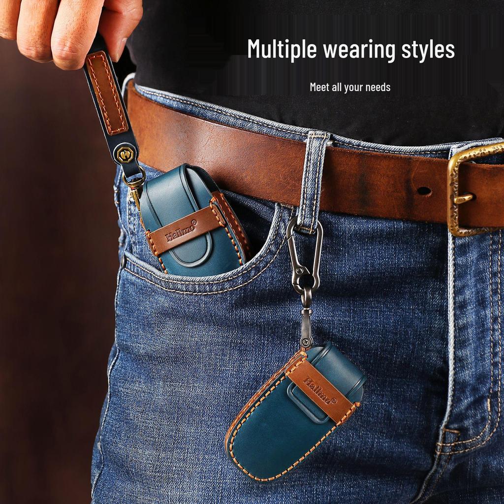 BMW Mini 2024 Genuine Leather Key Cover - High-End Protective Shell with Buckle