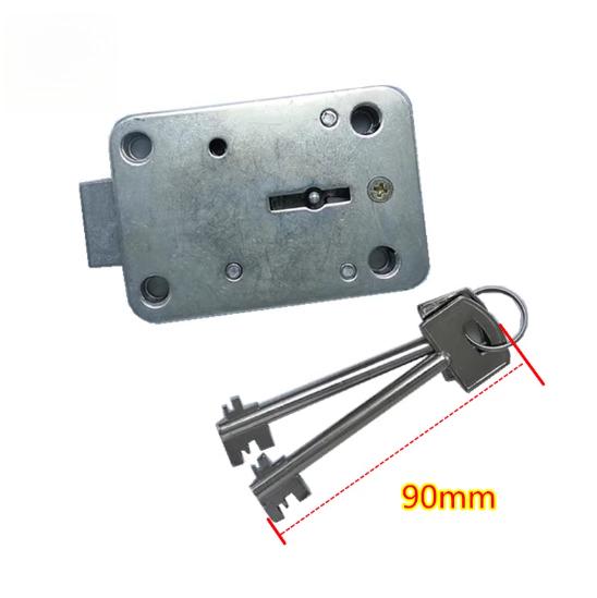 Suitable for Home Safe Vault Door Safe Leaf Lock Escort Car Lock 90 Double Flagpole Extra Long Key Anti-theft Lock