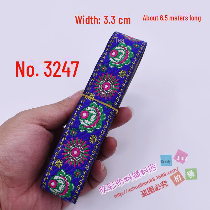 3.3cm Wide Ethnic Miao Buyi Lace Ribbon - Decorative Clothing Accessory