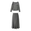 Sancai Plus Size Floral A-line Skirt Set