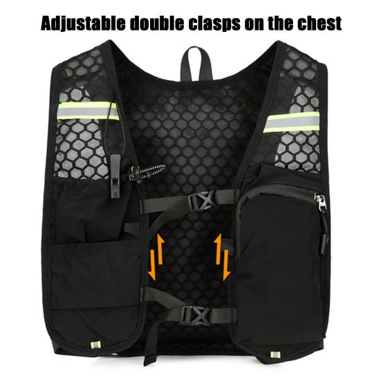 Hydration Backpack Multi-Pocket Water Backpack with Hydration Bladder Reflective Strip Hydration Pack for Hiking Running Cycling