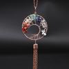 Natural Crystal Tree of Life Car Pendant with Tassel - Crushed Stone Interior Decoration