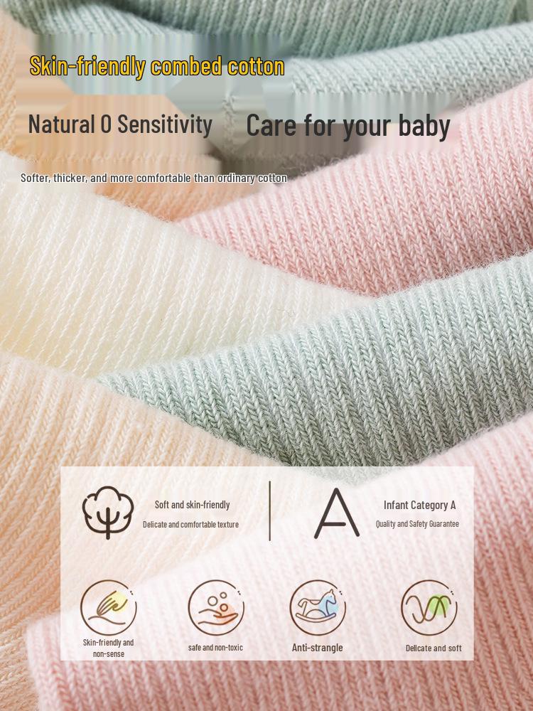 Xiyu Jia 2025 Babysocken: Niedliche Cartoons, Entkernte gekämmte Baumwolle, Klasse A, Herbst/Winter-Kollektion für Säuglinge