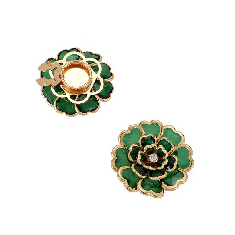 Rhinestone Flower Button Covers Scratch Resistant Shiny Button Buckles for High End Outfit Dress Jacket Decor Accessories