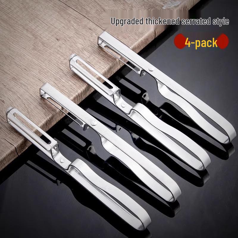 

Newbie 4-Piece Stainless Steel Peeler Set: Fruit and Potato Peeler, Peeling Knife, Scraper Thick Sharp Peeler - Set of 4