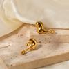 Yori Stainless Steel Golden Irregular Creative Stud Earrings for Women Trendy Metal Texture 18 K Earrings Golden Accessories