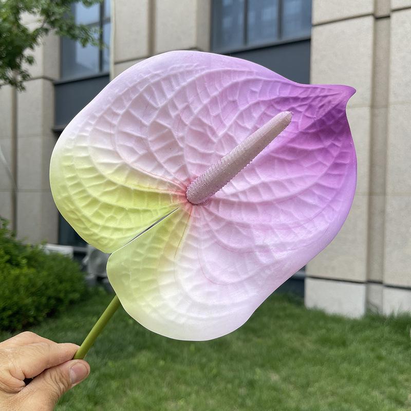 10pcs Large Anthurium Artificial Flower 20cm JHead Burgundy Fake Flower Stems for Wedding Home Floral Arrangement Decoration