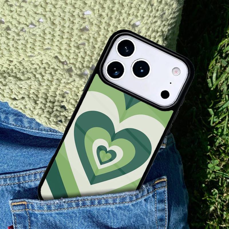 Sage Green Coffee Love Heart Latte Phone Case For iPhone 17 AIR 16 Pro Max 15 14 Pro 11 12 13 Shockproof Silicone Cover