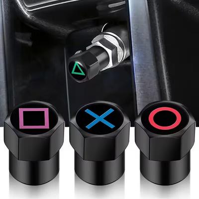 4-20 PCS Universal Car Wheel Tire Valve Caps for Game Button Symbol Sticker Tire Valve Plug Tyre Stem Air Cover Auto Car Styling