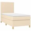 3142142 vidaXL Divan Bed and Mattress Cream 90x190 Cm Fabric