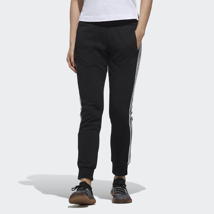 Adidas Knit 3S Pant Side White Casual Retro Sports Long Pants Women Bottoms Black DW5730