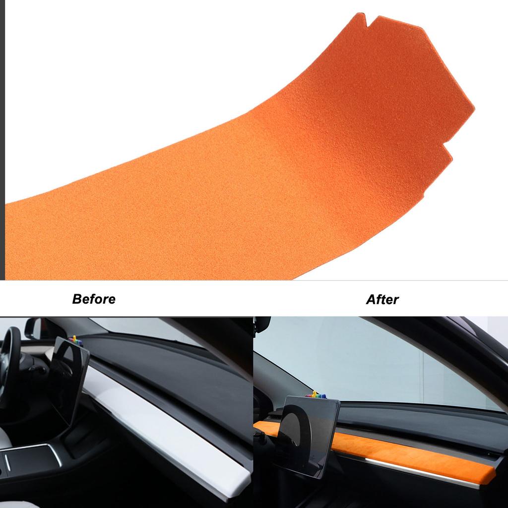 Interior Door Panel Molding Trim Soft Suede Dash Wrap Replacement for Tesla Model 3 Y 2019 to 2025