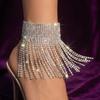 Shining Rhinestone Tassel Anklet Adjustable Foot Chain Jewelry  High Heel Shoes