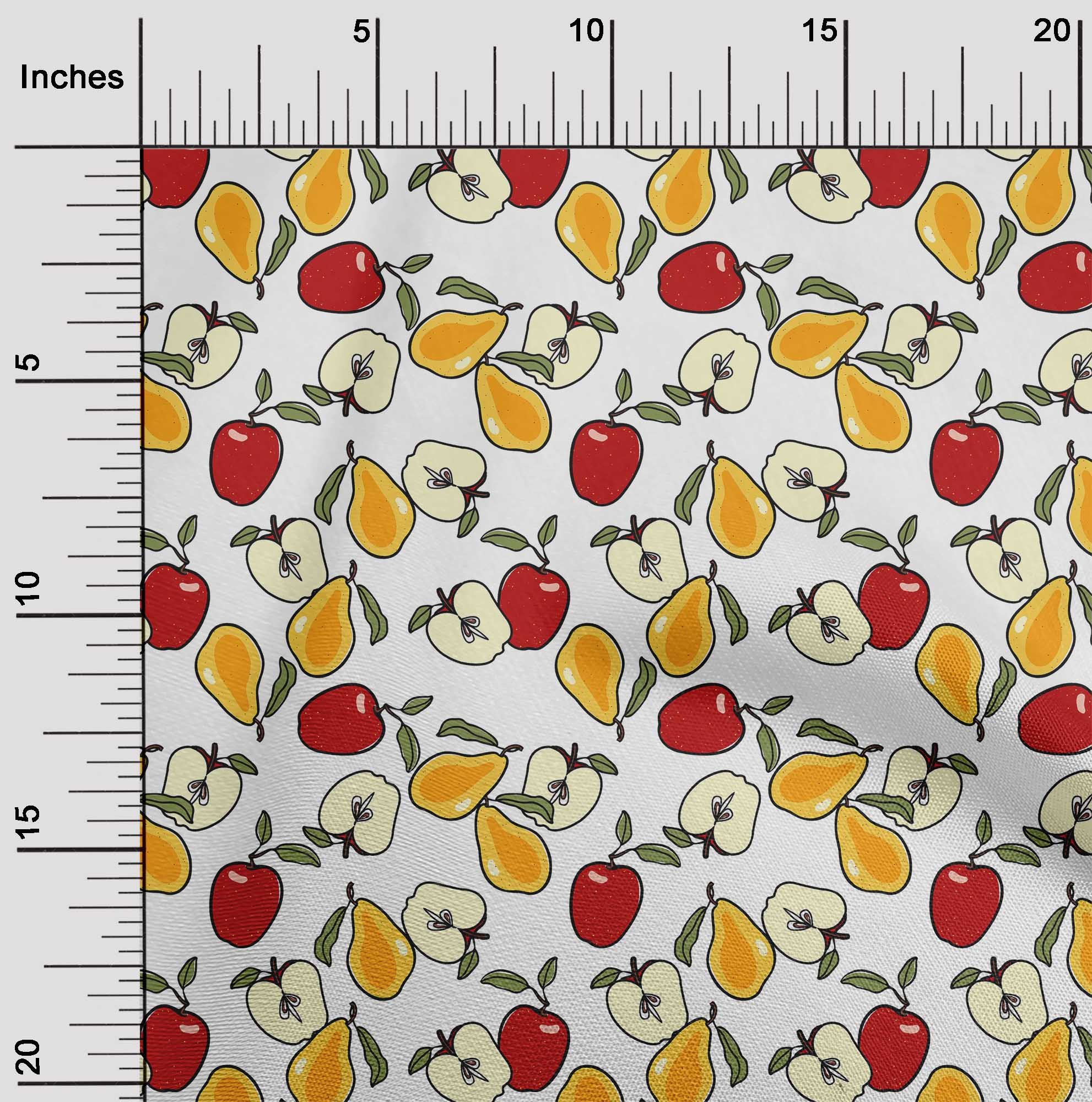 

OneOone Cotton Flex Light Brown Fabric & Pear Fruits Tkanina для пошиття одягу своїми руками, 40 дюймів. 42 Inch Wide - Viscose Chiffon білий