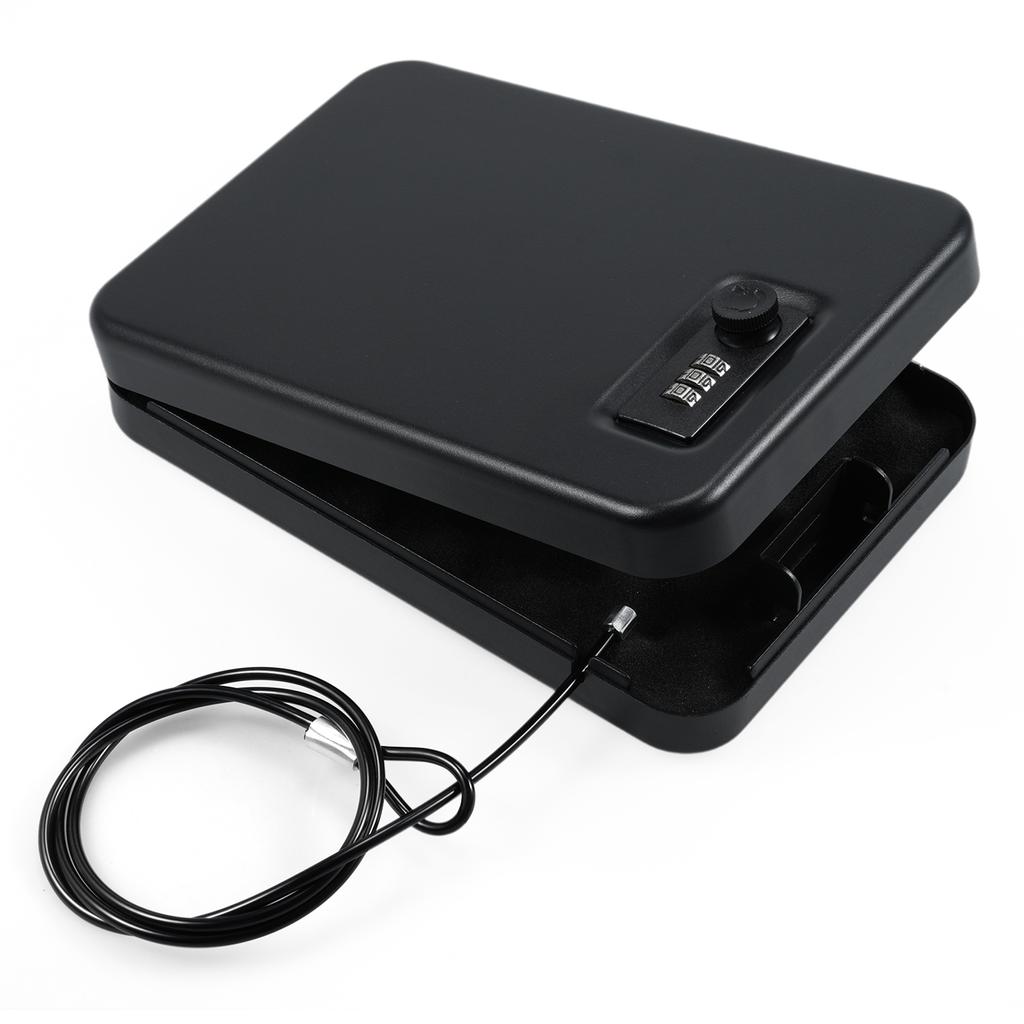 Small Safe Box Portable Travel Lock Storage Cabinet 3digit Password Case with Security 3Ft Steel