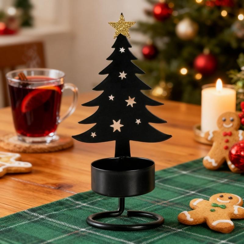 Christmas Tree Tealight Candle Holders,Iron Christmas Candle Holders Decorative Candle Stand for Party Table Centerpeices