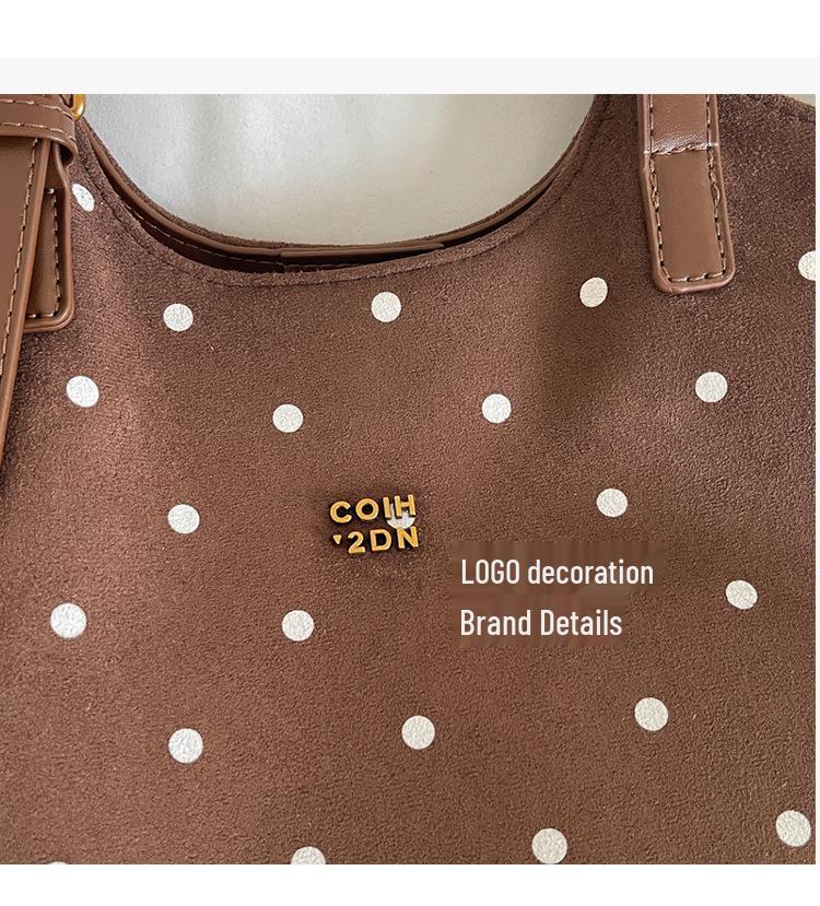 Polka Dot Women's Versatile Tote Bag - Large Capacity Niche Fashion Shoulder & Crossbody Bag