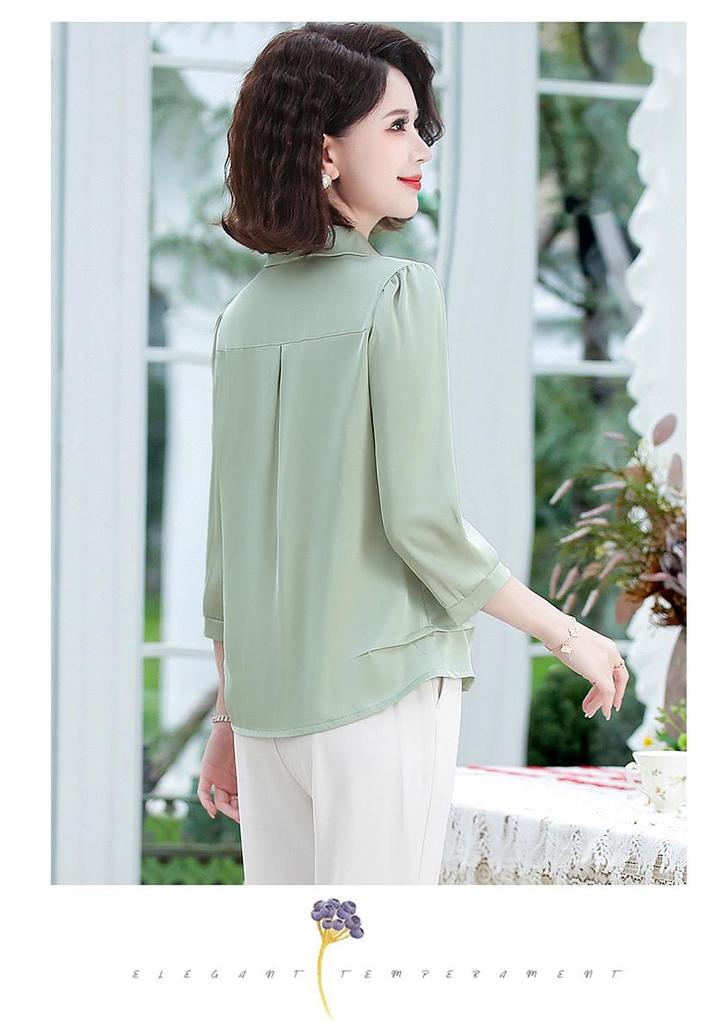 Mom's Autumn Chinese-Style Two-Piece Set - Middle-Aged Women's Summer Shirt Top (Mother's Day Gift)