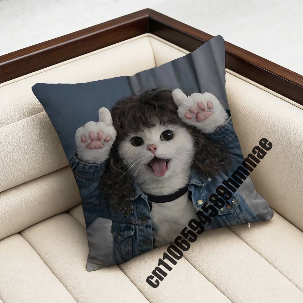 For 45X45Cm 40X40Cm British Actor J-Joseph Quinn Cat Throw Pillow Case Sham Square Car Pillowcase Pad Cushion Cover