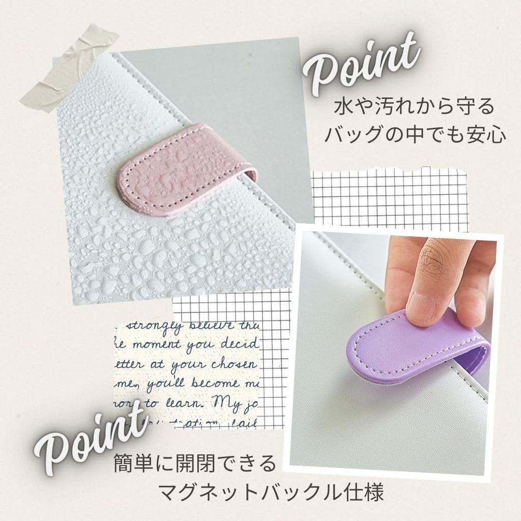 LINAXYZ Mini Binder for Trading Card Korean ID Membership and Refills White Moss 3-Ring Cards, Collectibles, Holders, Instax, Badges, Favorites,