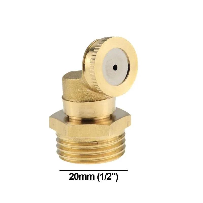 1Pc 1/2" Misting Nozzle Brass Atomizing Spray Fitting Nebulizer Hose Connector Water Sprinkler Adjustable Garden Lawn Irrigation