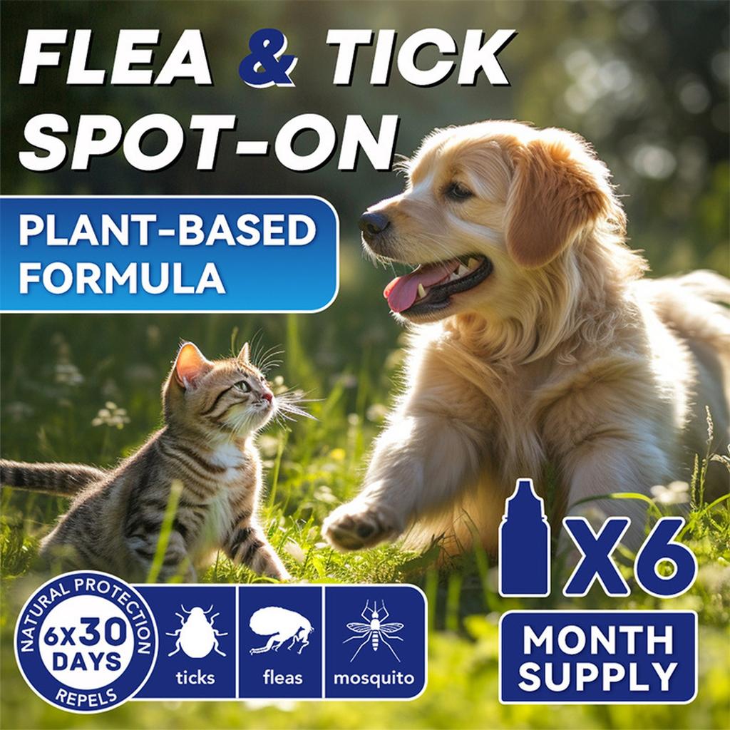Fleas and Ticks for Cats Over 9 , Topical Flea , Fast-Acting & Long-Lasting Fleas Control for Cats, 6-Dose Supply2.5ml