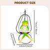 Frog Figurine Reading on A Swing Funny Collection Cute Animal Sculpture Ornament for Backyard