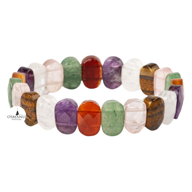 

Браслет чакры Аметист, тигровый глаз, агат, кварц, розовый кварц, авантюрин