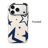 Abstract Navy Oversized Star Modern Geometric Art Protective Shockproof Film Aesthetic Bumper Phone Case Cover For iPhone 14 15 16 Pro Max Plus