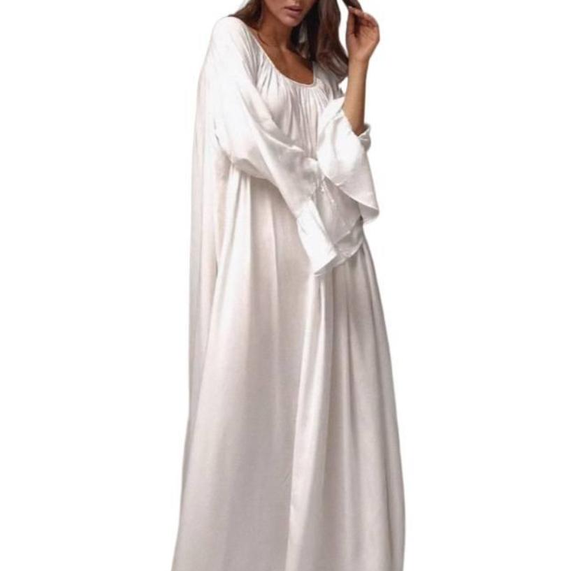 Autumn Hot Style Lazy Style Long Robe Women's Home Wear Casual Comfortable Solid Color Loose Dress