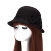 Women's Korean Style Double Bowknot Wool Felt Basin Hat