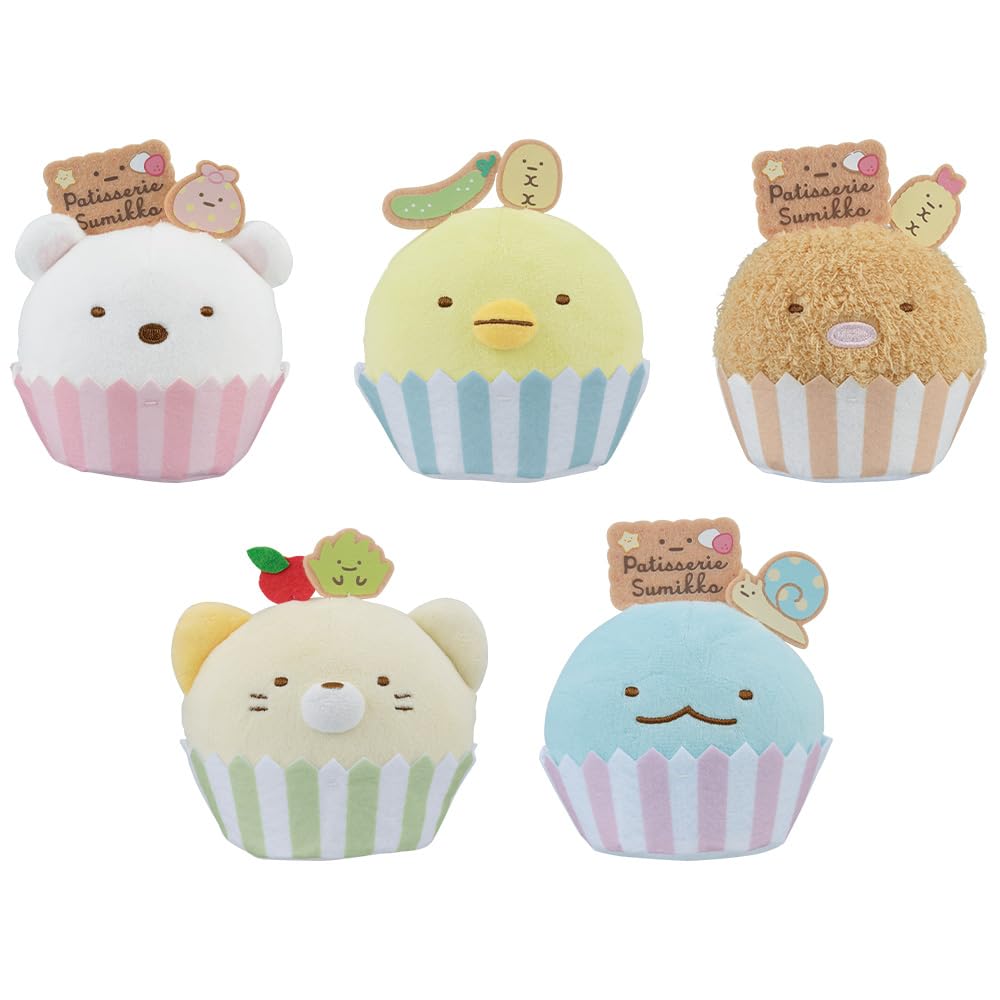 

Ichiban Kuji Sumikko Gurashi Sweets D Prize Набор талисманов для кексов, все 5 типов ~Время Сумикко~