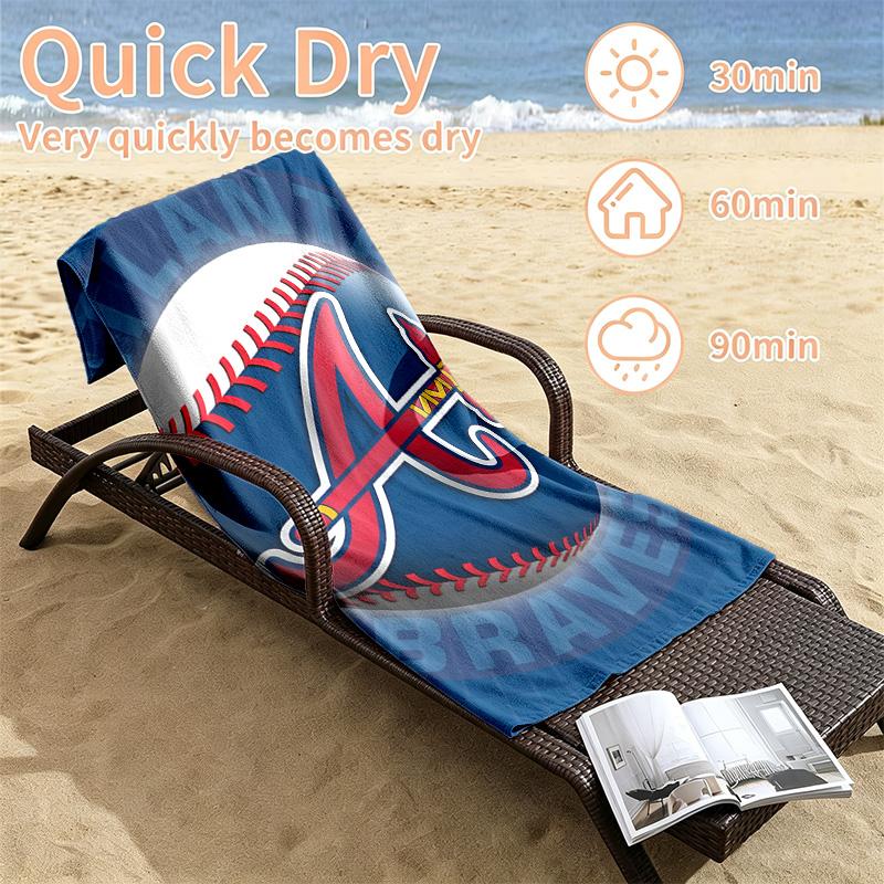 Atlanta Braves Beach Towels Also Serve As Bath Towels Summer Essential a Musthave for the Outdoors the Beach and the Pool