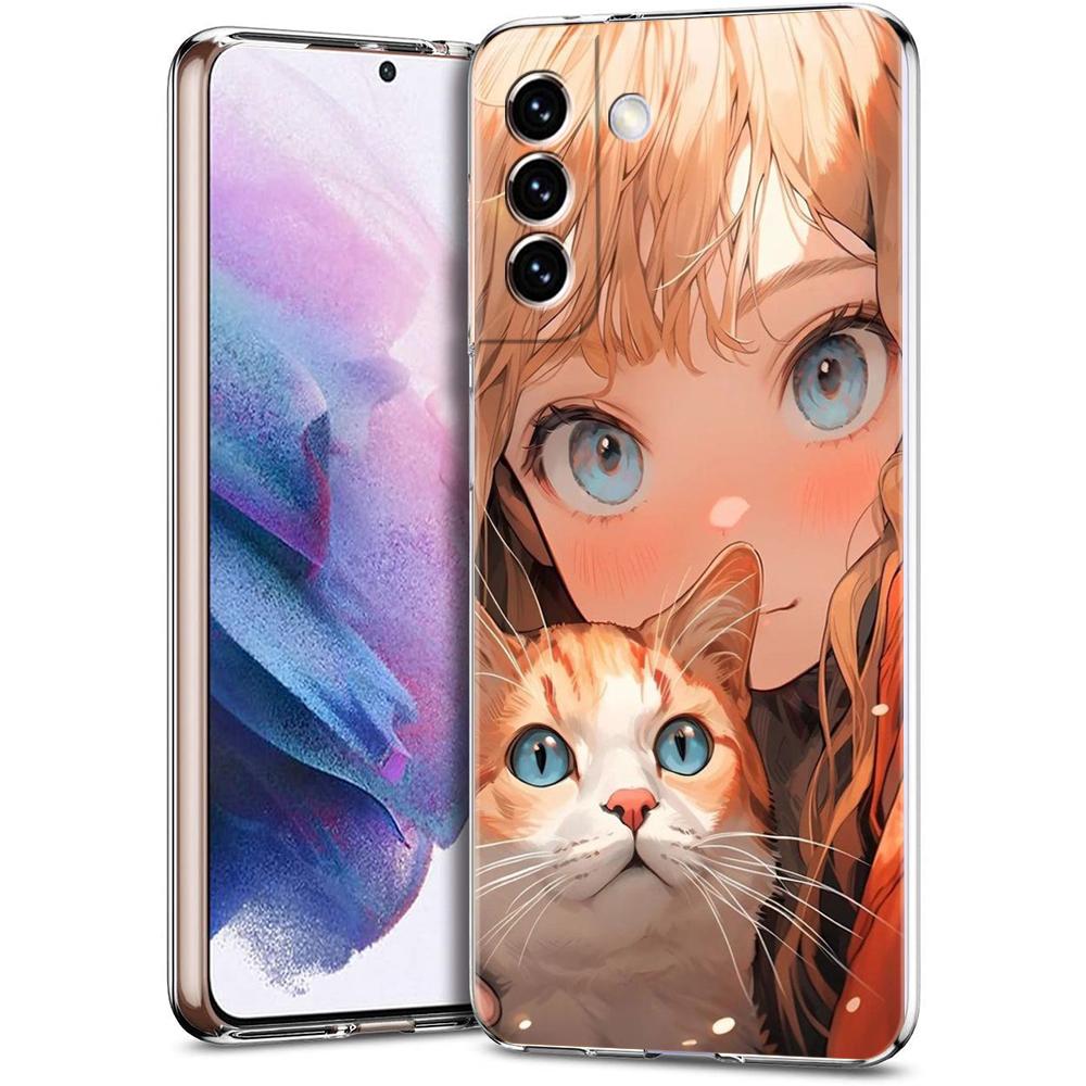 Cartoon Funny Boy Girl Couple Phone Case For Samsung Galaxy S24 Ultra S23 FE S22 S20 S21 5G S10 S9 Plus S10E S8 Soft Clear Cover