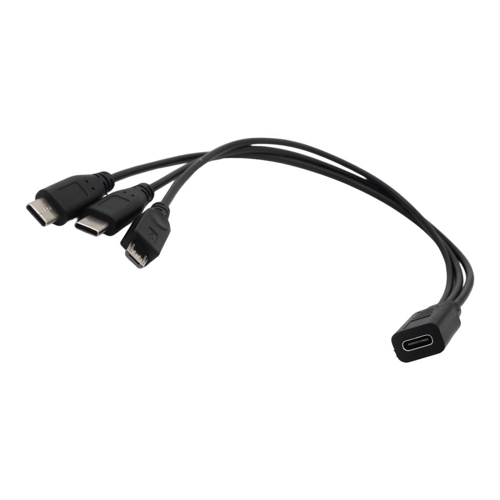 USB C Cable Simultaneous Charging Multiple Device Type C to Type C/Micros 5pin/Mini 5pin Fast Charging & Data Transfer