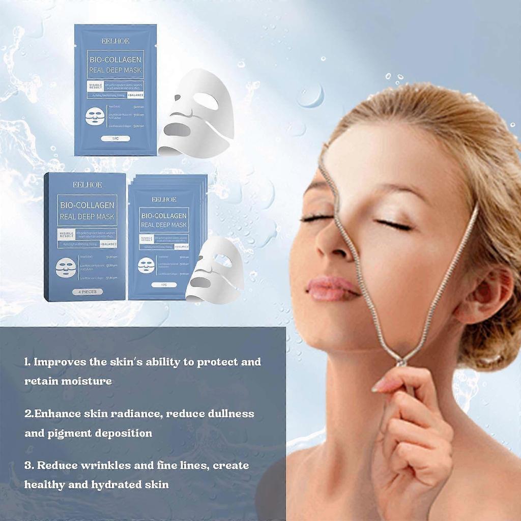 Limited time!!Eelhoe Collagen Mask Hydrating Moisturizing Facial Skin Moisturizing Transparent Collagen Mask