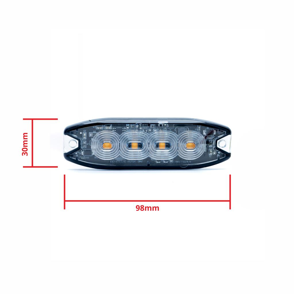 Lampa Ostrzegawcza Led 12W Stroboskopowaz, Homologacja Ece R65 - 15 Trybów Pomarańczowa
