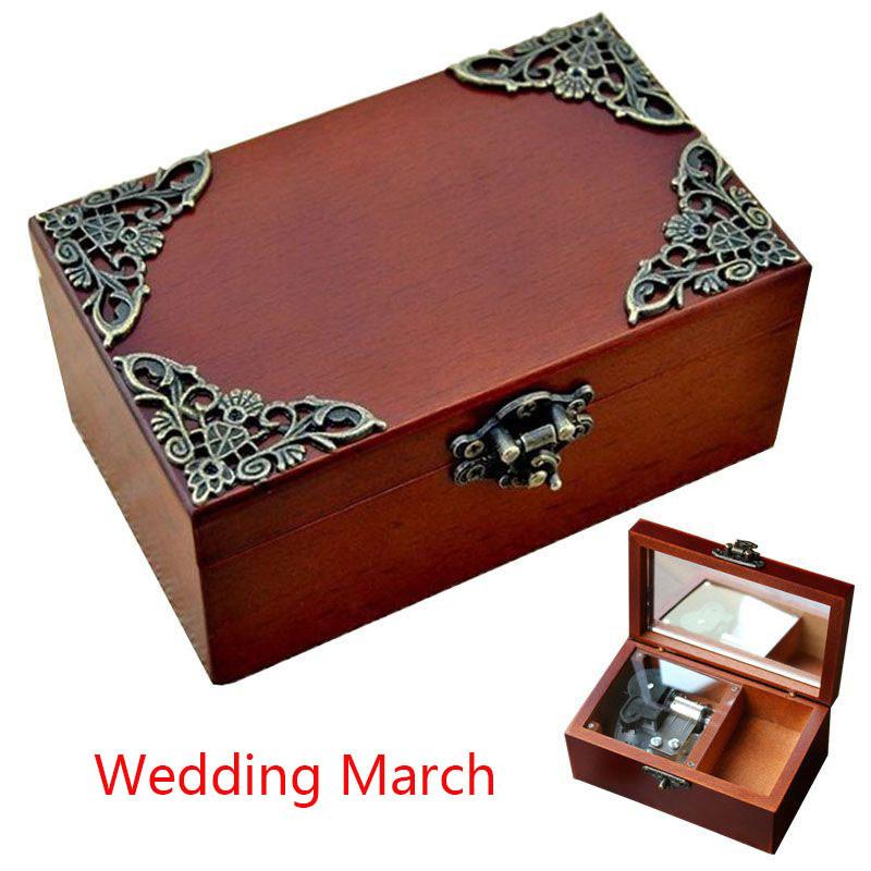

Classic Rectangle Wind Up Music Box With Melodious Tunes And Vintage Charm Wedding March