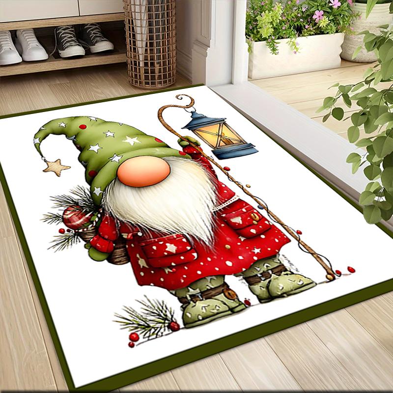 1Pc Holiday Gnomes Celebration Carpet Rug Soft Washable Antislip Home Living Room Sofa Mats Personalized Christmas Rug