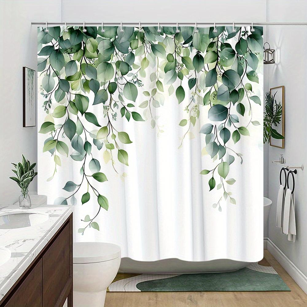 

Водонепроницаемая шторка для душа с элегантным дизайном из зеленых листьев, привносящая свежесть и вдохновленную природой красоту в вашу ванную комнату. W90XH180cm