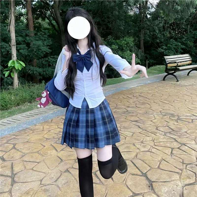 

Autumn/Winter Japanese College Style Waist-Hugging Long Sleeve Shirt for Women 2XL