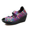 Keilabsatz-Plateau-Websandalen Mode Peep Toe Bequem Atmungsaktiv Mama-Schuhe Damen Casual Dicke Sohle Sandalias Mujer 2024