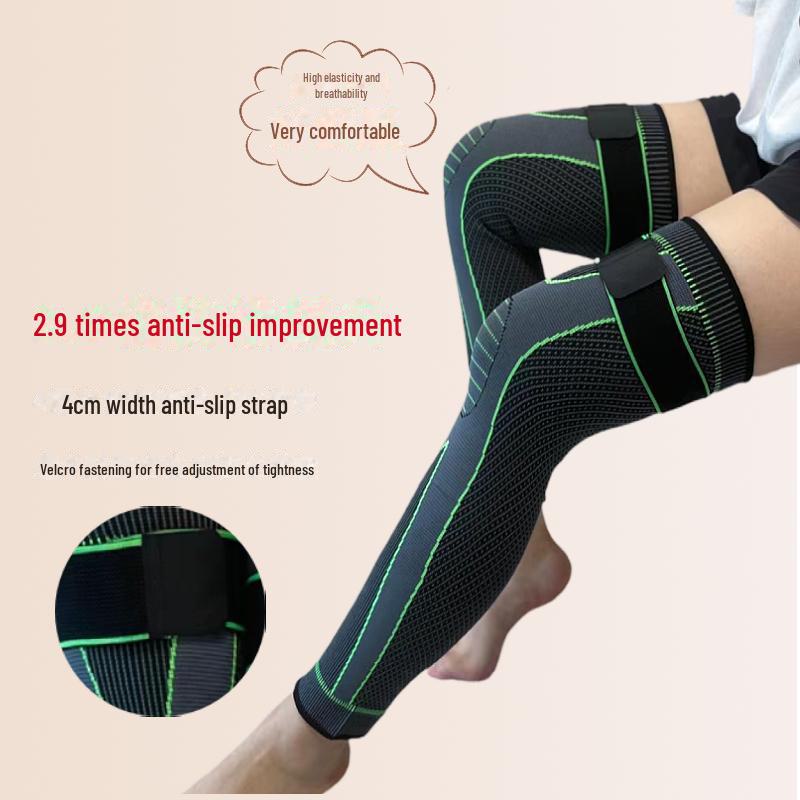 Unisex Knee Pads with Straps and Extended Protection, Self-Heating Wormwood Sleeves for Warmth and Cold Resistance.