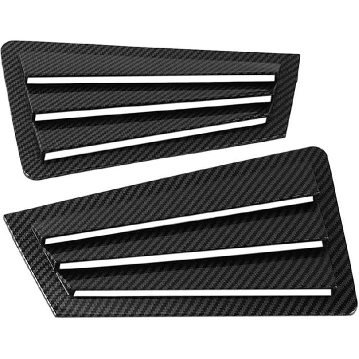 Car Rear Louver Window Side Shutter Cover Trim Sticker Compatible for Mazda 3 Sedan 2003-2008 Vent Scoop ABS Carbon Fiber Style Gloss Black(Gloss