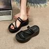 Fashion Shoes Woman 2025 Slippers Summer Pantofle Shale Female Beach Platform New Sabot Genuine Leather Slides Women's Genuine Leather S