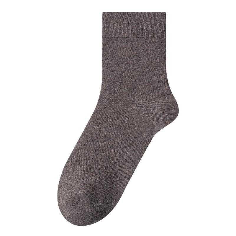 Men's Spring and Autumn All-cotton Boneless Cotton Socks, Anti-odor and Antibacterial Solid-color Long Socks, Autumn and Winter Business Socks